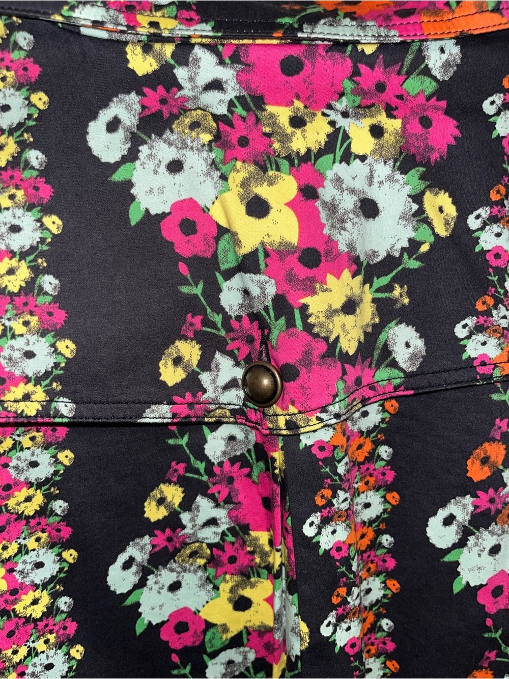 Tulle Black Floral Blazer Jacket with Pink, Yellow & Mint Blooms - Picture 5 of 6